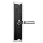 Fechadura de porta com impressão digital biométrica inteligente liga de alumínio 6V 4 pilhas AA