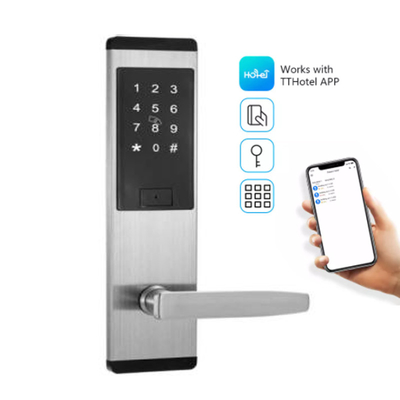 Fechadura de porta de teclado inteligente de aço inoxidável de cor preta com aplicativo inteligente TTlock