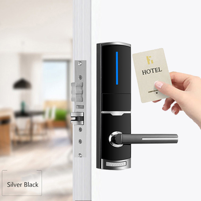 Fechaduras eletrônicas de portas inteligentes de hotéis de liga de zinco 310*72mm com cartão RFID e chave mecânica