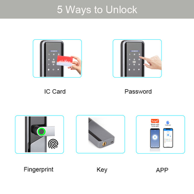 Fechadura da porta esperta da impressão digital de TTlock Tuya WiFi Digital da liga de alumínio com chave de cartão da senha