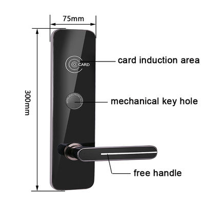 Cartão de Chave RFID de Cor Preta Fechaduras de Portas Inteligentes de Hotel com Software Gratuito de Gestão de Hotel