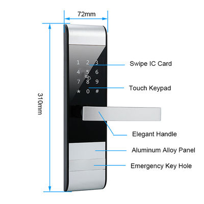 4 em 1 Password TTlock App Card Smart Keypad Fechadura de porta para Apartamento Hotel Escritório