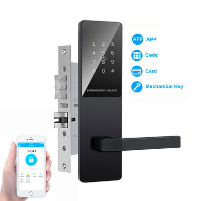 Teclado de toque de cor preta apartamento fechadura de porta inteligente para porta da frente