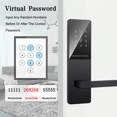 Teclado de toque de cor preta apartamento fechadura de porta inteligente para porta da frente