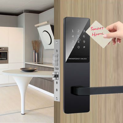 Teclado de toque de cor preta apartamento fechadura de porta inteligente para porta da frente