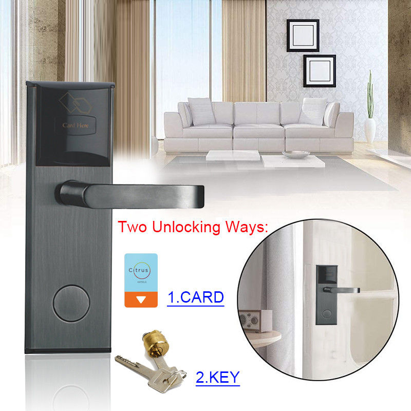 Fechaduras de porta de hotel de aço inoxidável de cores múltiplas com sistema de software de gestão