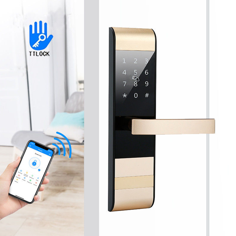 4 em 1 Password TTlock App Card Smart Keypad Fechadura de porta para Apartamento Hotel Escritório